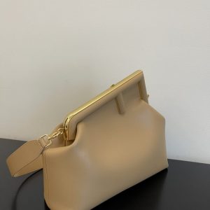Fendi First Small Beige Leather Bag