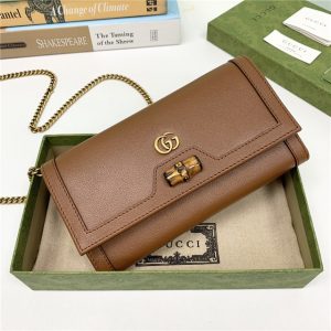 Gucci Diana Chain Wallet With Bamboo (Varied Colors)