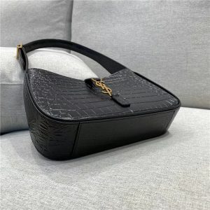 Yves Saint Laurent LE 5 A 7 Hobo Bag Black Crocodile