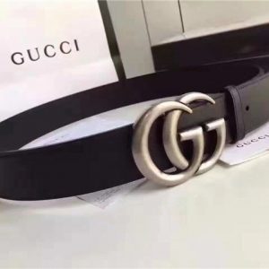 Gucci Leather Belt Replica with Double G Buckle (Varied Colors)