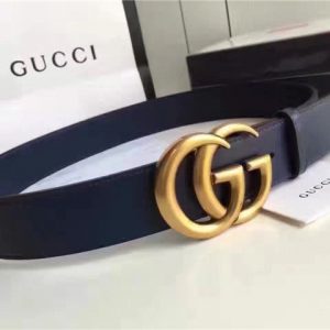 Gucci Leather Belt Replica with Double G Buckle (Varied Colors)