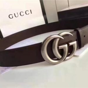 Gucci Leather Belt Replica with Double G Buckle (Varied Colors)