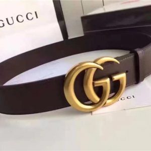 Gucci Leather Belt Replica with Double G Buckle (Varied Colors)