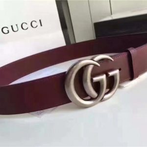 Gucci Leather Belt Replica with Double G Buckle (Varied Colors)