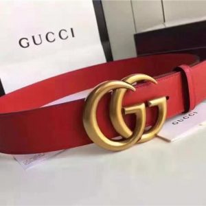 Gucci Leather Belt Replica with Double G Buckle (Varied Colors)