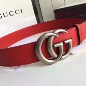 Gucci Leather Belt Replica with Double G Buckle (Varied Colors)