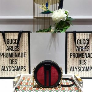 Gucci Mini Round Shoulder Bag Canvas/Suede (Varied Colors)