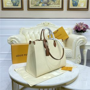 Louis Vuitton Onthego GM Monogram Empreinte Leather Beige