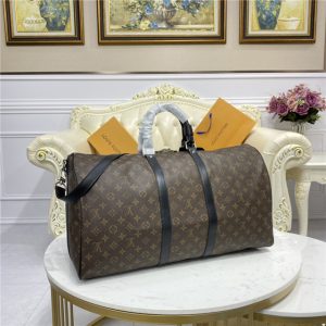 Louis Vuitton Keepall Bandouliere 55 Monogram Replica Macassar Canvas Bag