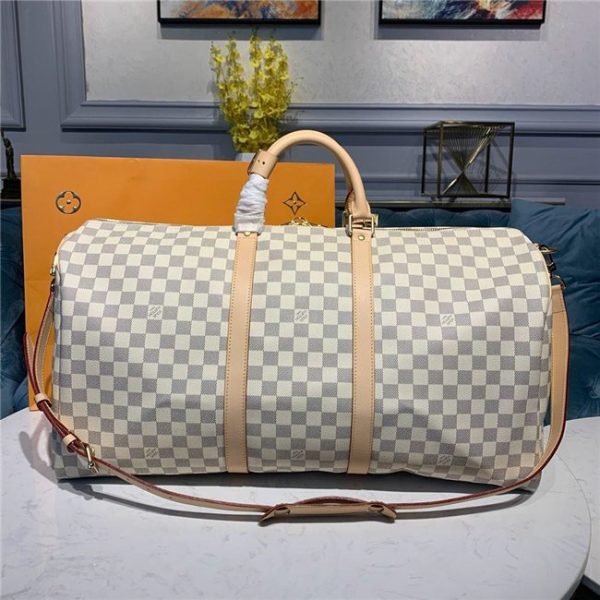 Louis Vuitton Keepall Bandouliere 55 Replica Damier Azur Canvas