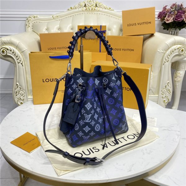 Louis Vuitton Muria Bucket Bag Navy