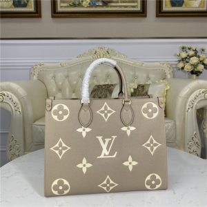 Louis Vuitton OnTheGo MM Replica Monogram Empreinte Leather Tourterelle Bag