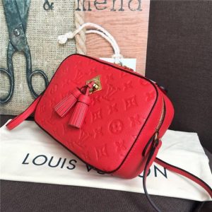 Louis Vuitton Saintonge Monogram Empreinte Leather Scarlet