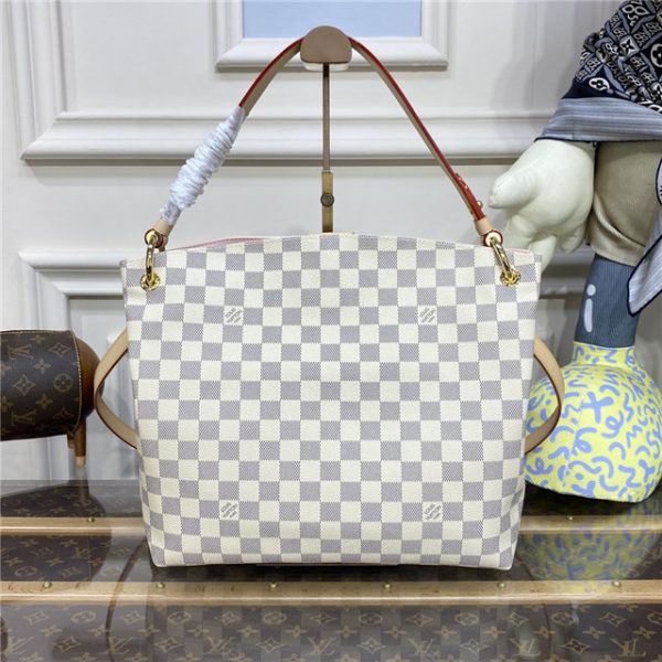 Louis Vuitton Graceful Damier Azur Replica Canvas PM Rose Ballerine