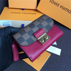 Louis Vuitton Croisette Compact Wallet Damier Ebene Lie De Vin