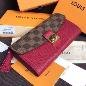 Louis Vuitton Croisette Wallet Damier Ebene Lie De Vin