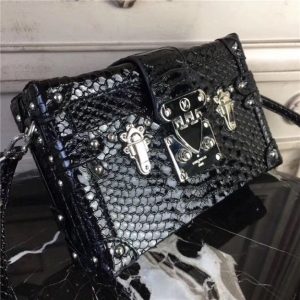 Louis Vuitton Petite Malle Black Python Skin