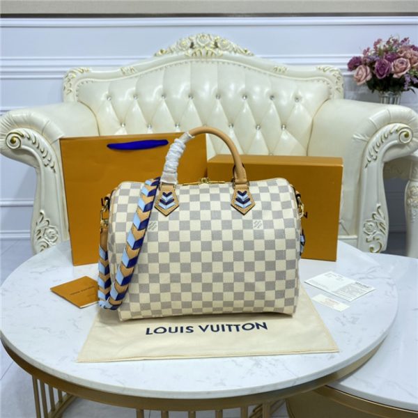 Louis Vuitton Speedy Bandouliere 30 Damier Azur Replica Canvas Blue