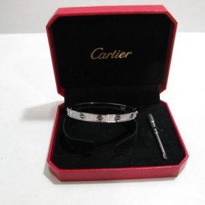 Cartier Love Bracelet Silver Full Diamonds