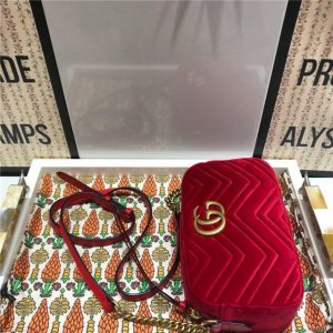 Gucci GG Marmont Matelasse Medium Shoulder Velvet Replica Bag (Varied Colors)