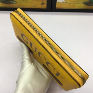 Gucci Print Leather Zip Around Wallet (Varied Colors)