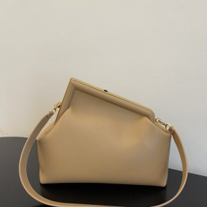 Fendi First Small Beige Leather Bag