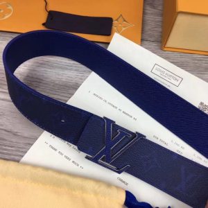 Louis Vuitton Initiales 40mm Reversible Belt Blue Replica