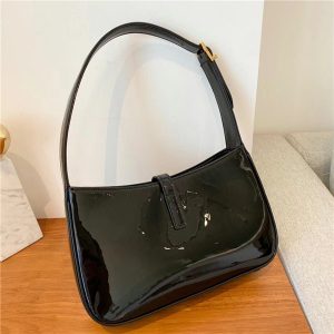 Yves Saint Laurent LE 5 A 7 Hobo Bag Black Patent