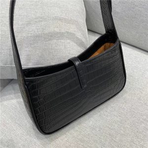 Yves Saint Laurent LE 5 A 7 Hobo Bag Black Crocodile