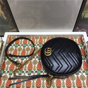 GG Marmont Mini Round Shoulder Replica Bag (Varied Colors)