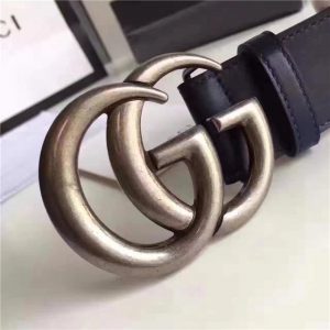 Gucci Leather Belt Replica with Double G Buckle (Varied Colors)