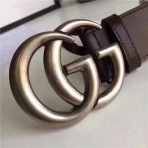 Gucci Leather Belt Replica with Double G Buckle (Varied Colors)