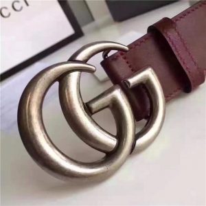 Gucci Leather Belt Replica with Double G Buckle (Varied Colors)