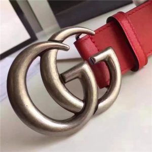 Gucci Leather Belt Replica with Double G Buckle (Varied Colors)