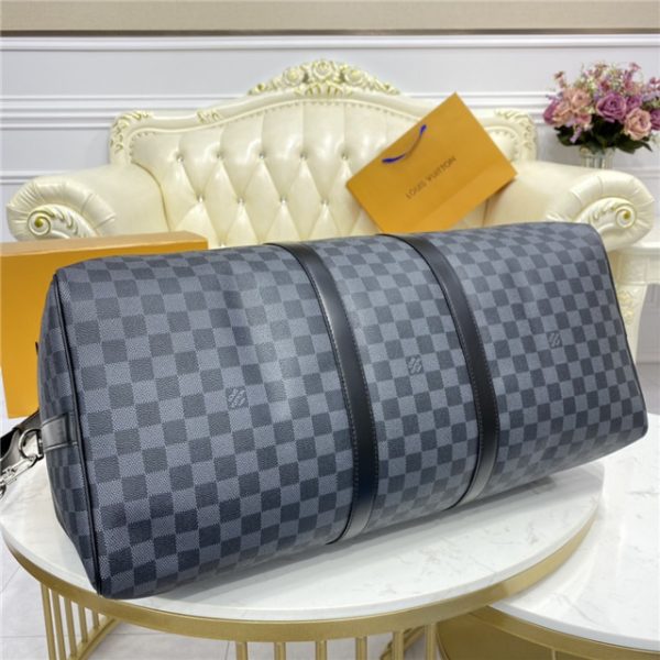 Louis Vuitton Keepall Bandouliere 55 Damier Graphite Fake Canvas Bags