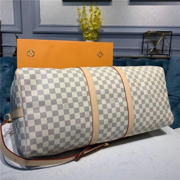 Louis Vuitton Keepall Bandouliere 55 Replica Damier Azur Canvas