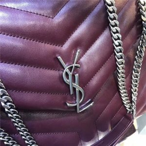 YSL Medium LOULOU Chain Bag “Y” Matelasse Leather Bordeaux