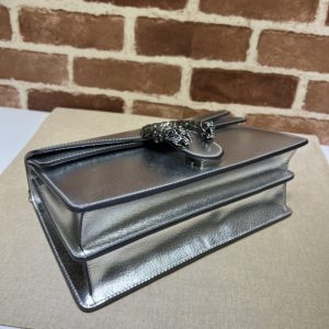 Gucci Dionysus GG Supreme Shoulder Bag Silver Leather