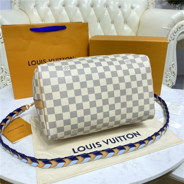 Louis Vuitton Speedy Bandouliere 30 Damier Azur Replica Canvas Blue