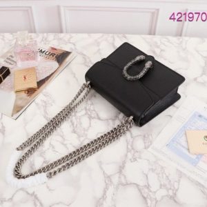 Gucci Dionysus GG Supreme Mini Bag Black Leather