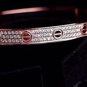 Cartier Love Bracelet Silver Full Diamonds