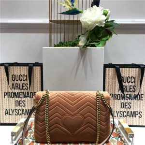 Gucci GG Marmont Matelasse Large shoulder bag Taupe Velvet