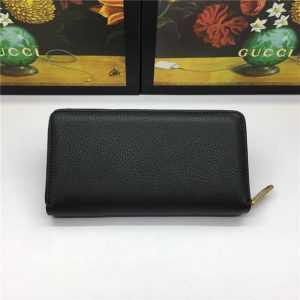 Gucci Print Leather Zip Around Wallet (Varied Colors)