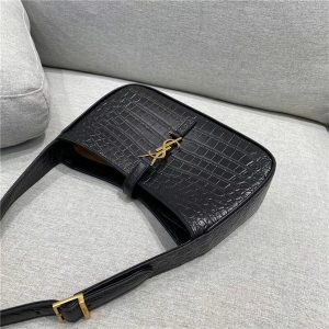 Yves Saint Laurent LE 5 A 7 Hobo Bag Black Crocodile