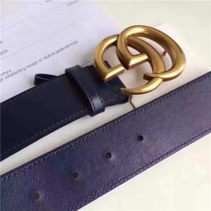 Gucci Leather Belt Replica with Double G Buckle (Varied Colors)