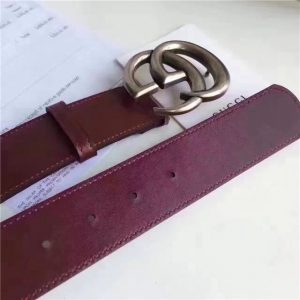 Gucci Leather Belt Replica with Double G Buckle (Varied Colors)