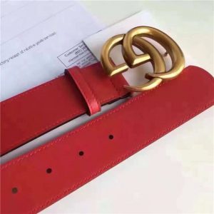 Gucci Leather Belt Replica with Double G Buckle (Varied Colors)