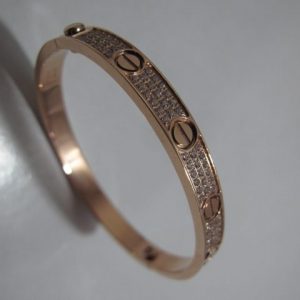 Cartier Love Bracelet Rose Gold Full Diamonds