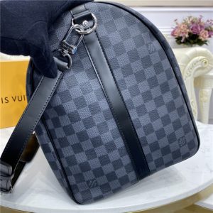 Louis Vuitton Keepall Bandouliere 55 Damier Graphite Fake Canvas Bags