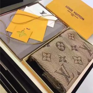 Louis Vuitton Logomania Shine Scarf Camel/Gold